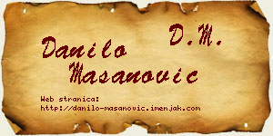 Danilo Mašanović vizit kartica